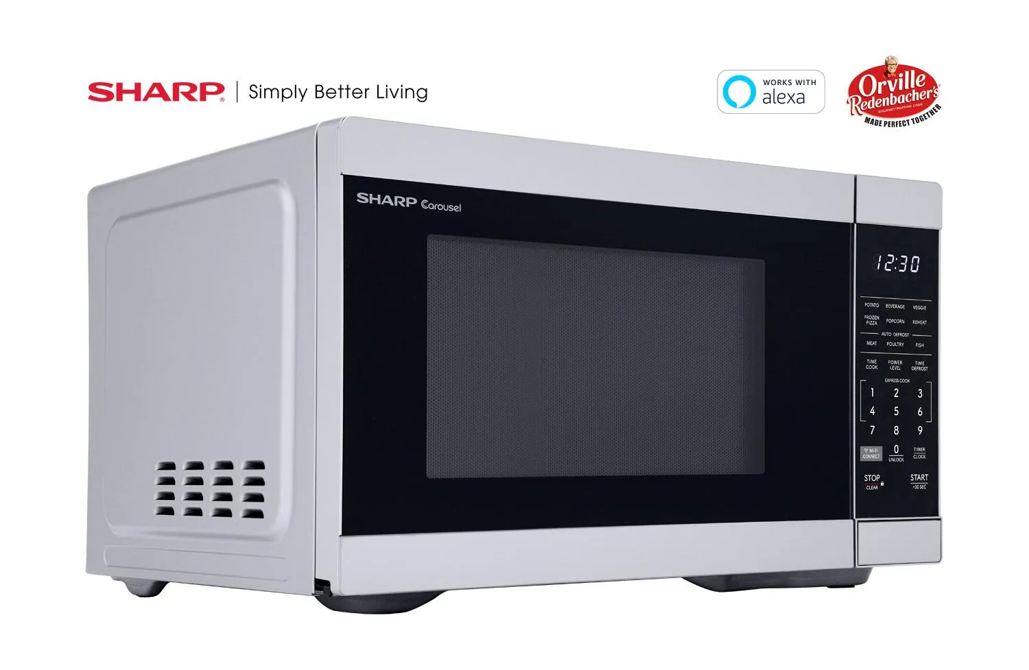 Sharp SMC1169KS Sharp 1.1 Cu. Ft. 1000W Smart Stainless Steel Countertop Microwave Oven