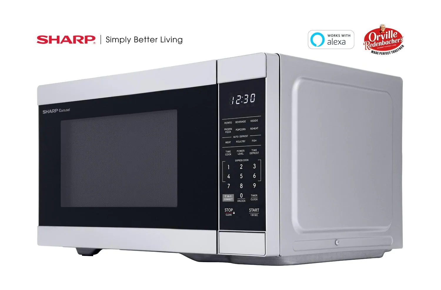 Sharp SMC1169KS Sharp 1.1 Cu. Ft. 1000W Smart Stainless Steel Countertop Microwave Oven