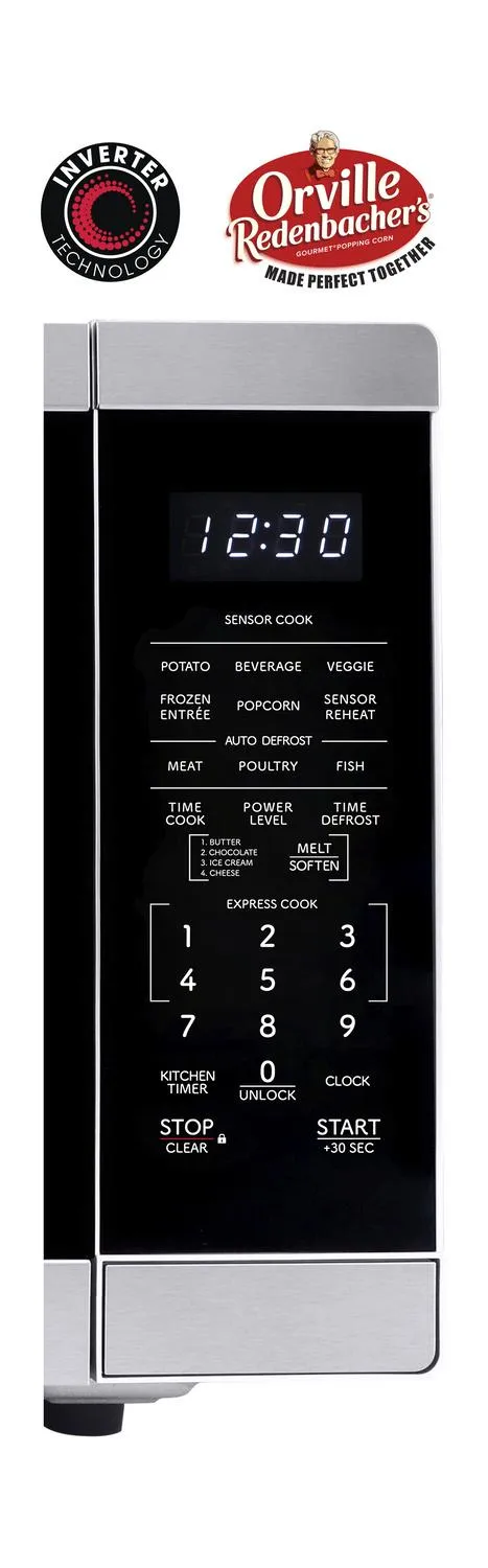 Sharp SMC1464KS Sharp 1.4 Cu. Ft. 1100W Stainless Steel Countertop Microwave Oven With Inverter Technology