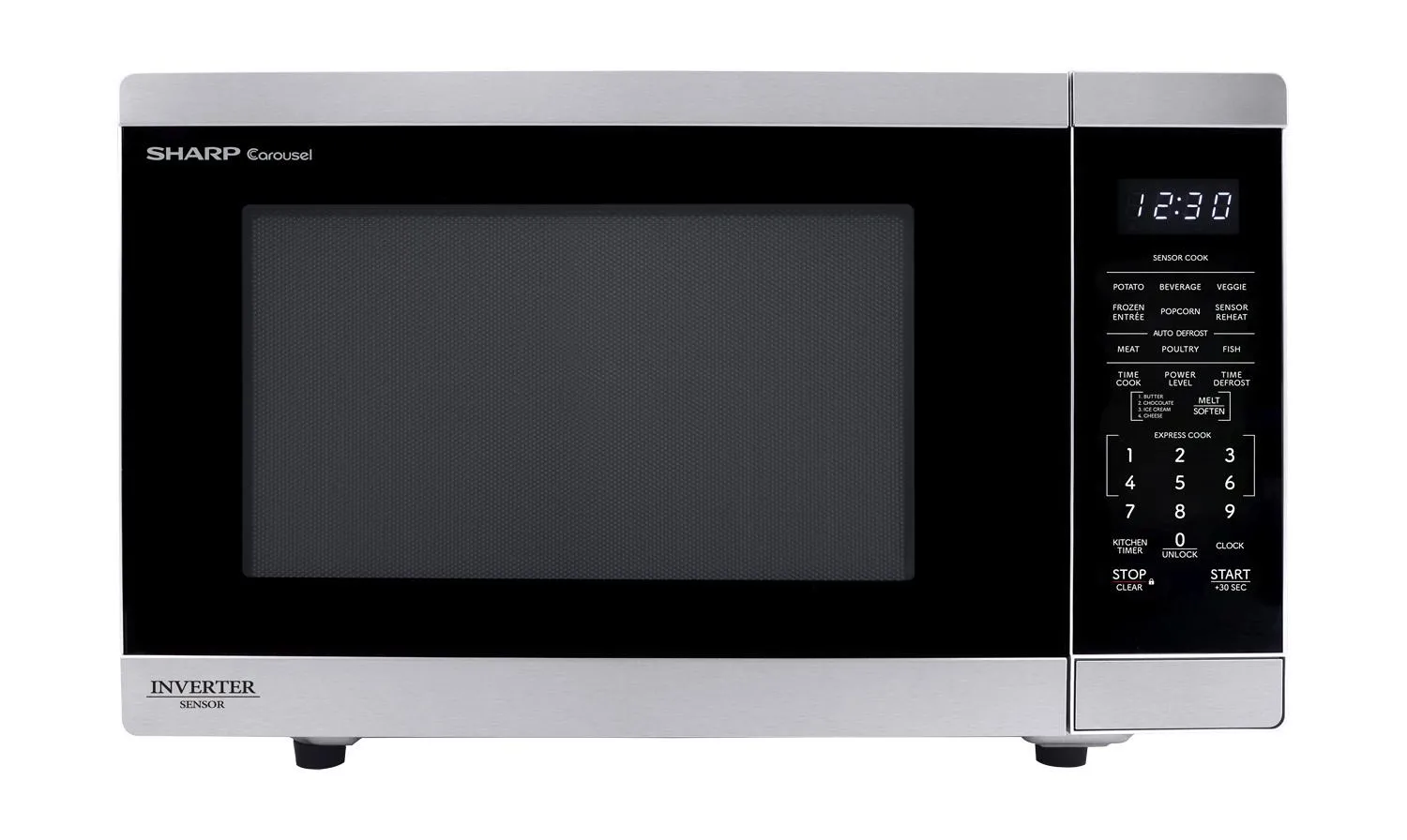 Sharp SMC1464KS Sharp 1.4 Cu. Ft. 1100W Stainless Steel Countertop Microwave Oven With Inverter Technology