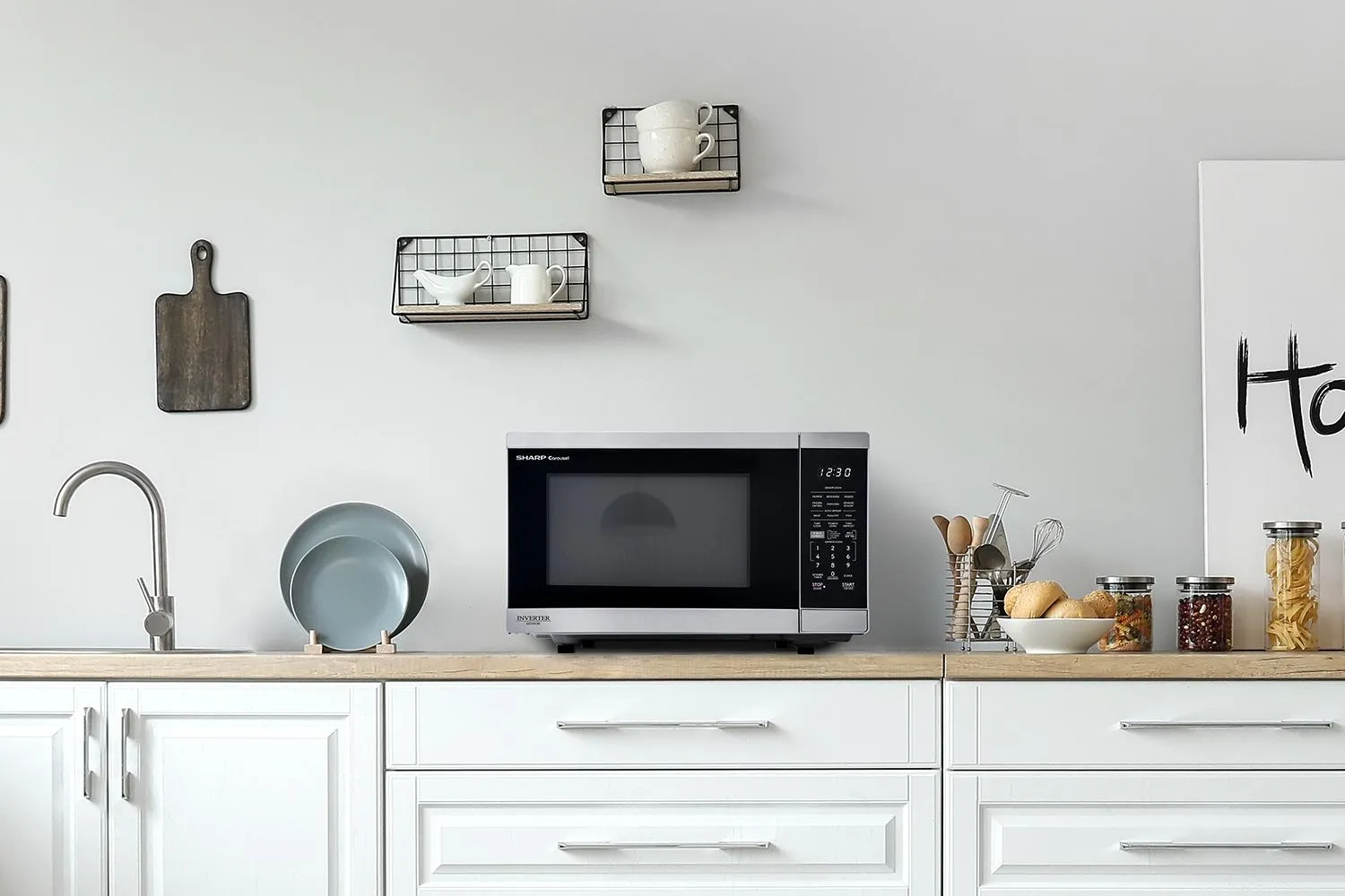 Sharp SMC1469KS Sharp 1.4 Cu. Ft. 1100W Smart Stainless Steel Microwave Oven With Inverter Technology