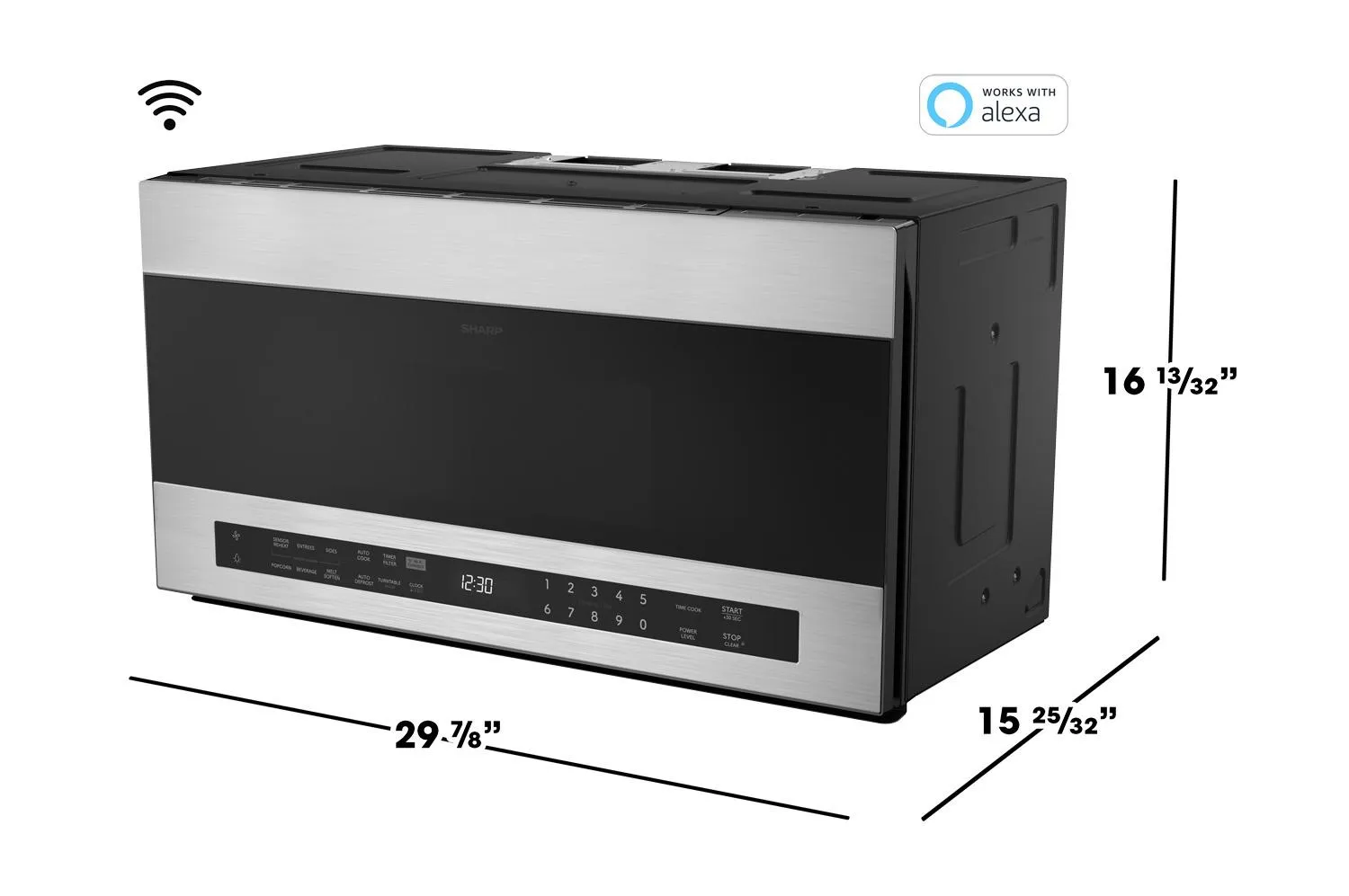 Sharp SMO1969JS 1.9 Cu. Ft. Smart Over-The-Range-Microwave Oven
