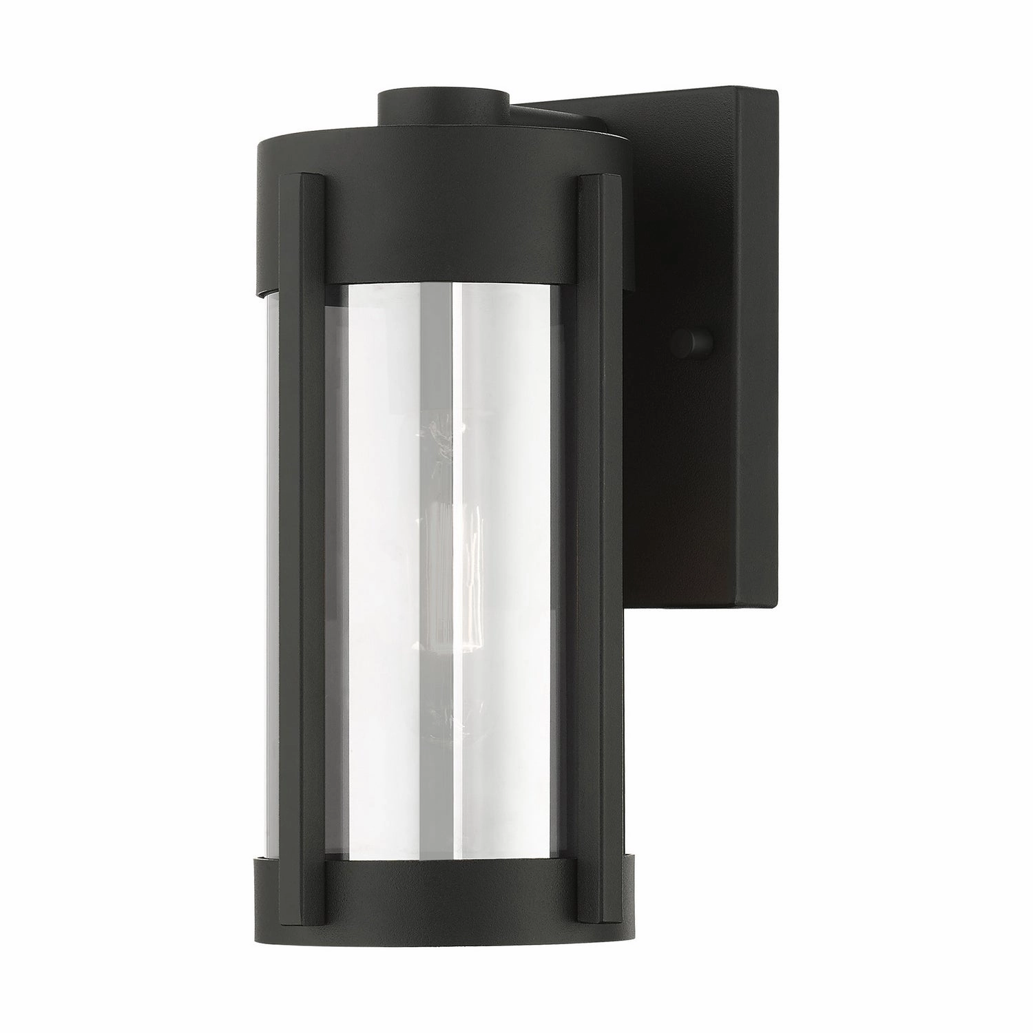 Sheridan One Light Outdoor Wall Lantern Black w/ Brushed Nickels