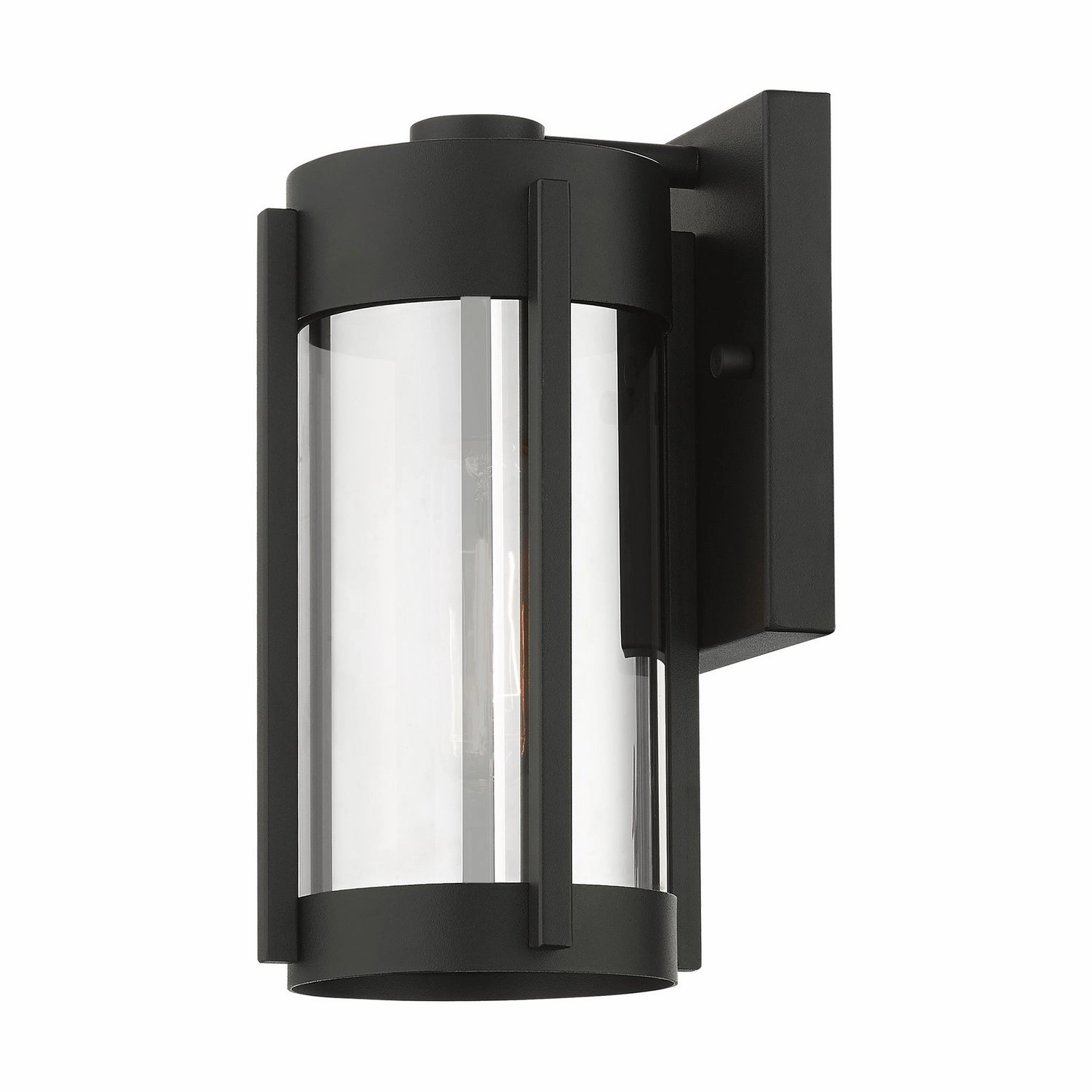 Sheridan One Light Outdoor Wall Lantern Black w/ Brushed Nickels