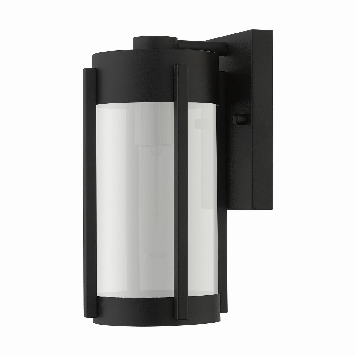 Sheridan One Light Outdoor Wall Lantern Black w/ Brushed Nickels
