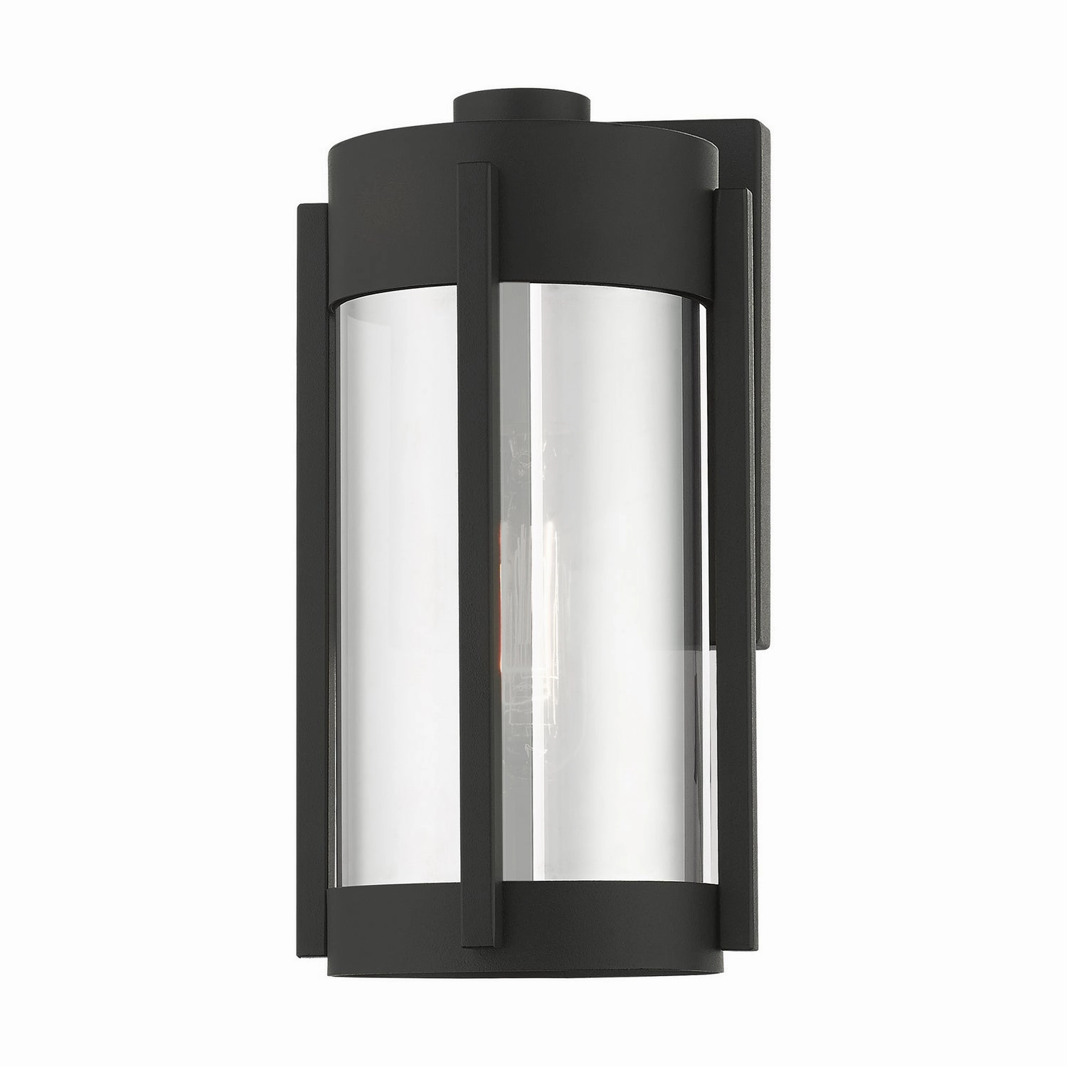 Sheridan One Light Outdoor Wall Lantern Black w/ Brushed Nickels