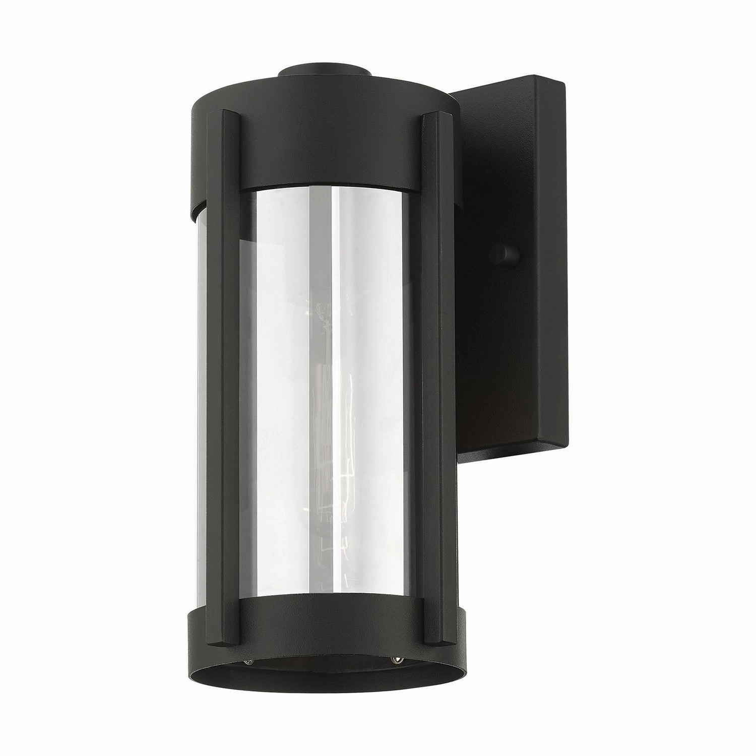 Sheridan One Light Outdoor Wall Lantern Black w/ Brushed Nickels