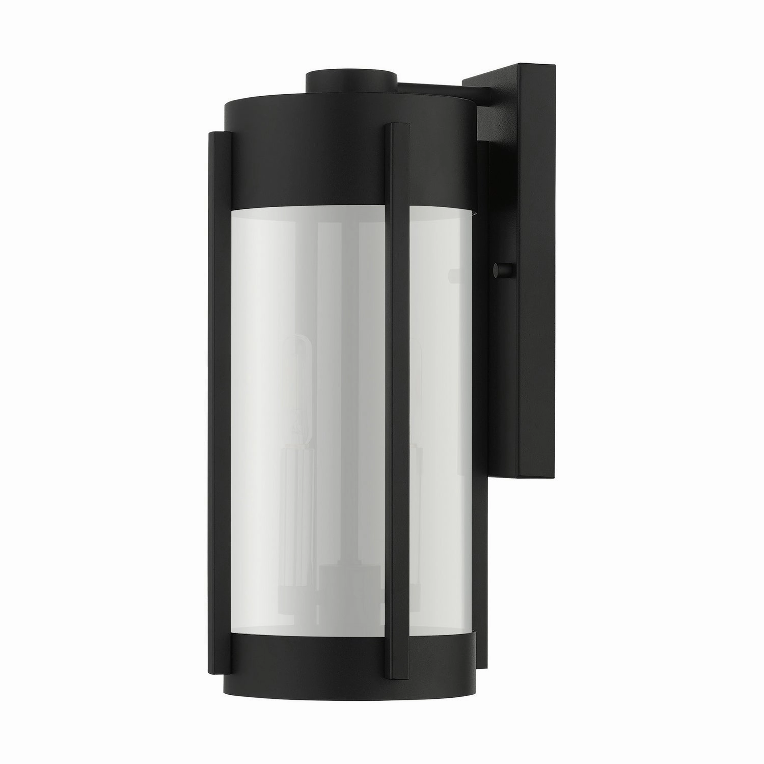 Sheridan Two Light Outdoor Wall Lantern Black w/ Brushed Nickels