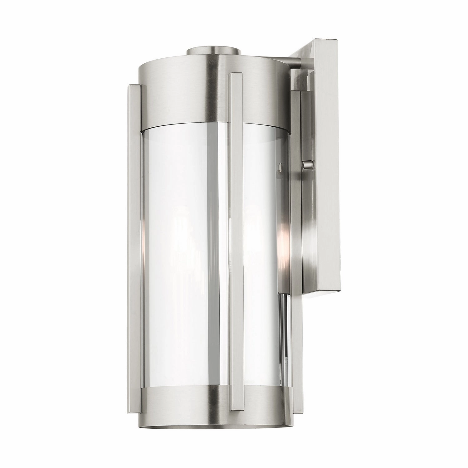 Sheridan Two Light Outdoor Wall Lantern Brushed Nickel