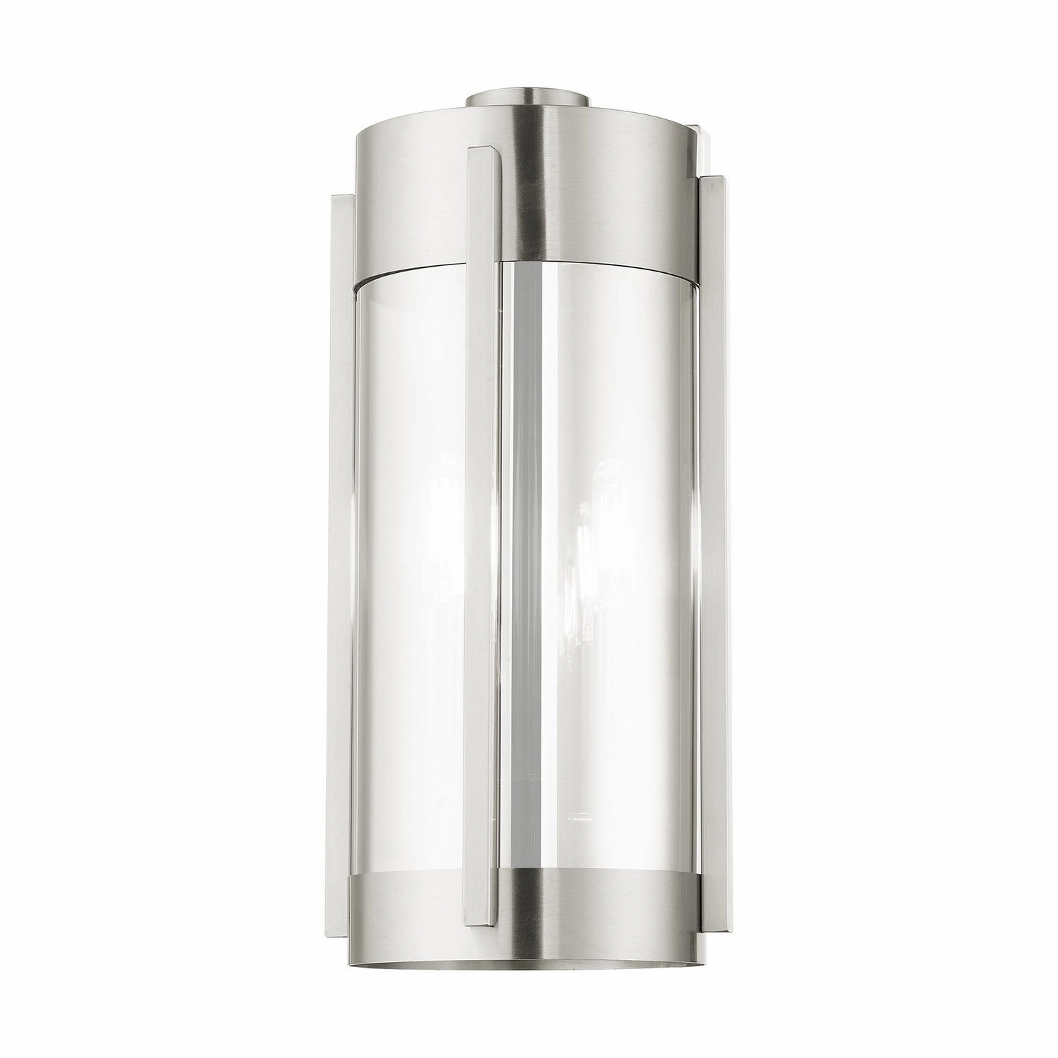 Sheridan Two Light Outdoor Wall Lantern Brushed Nickel