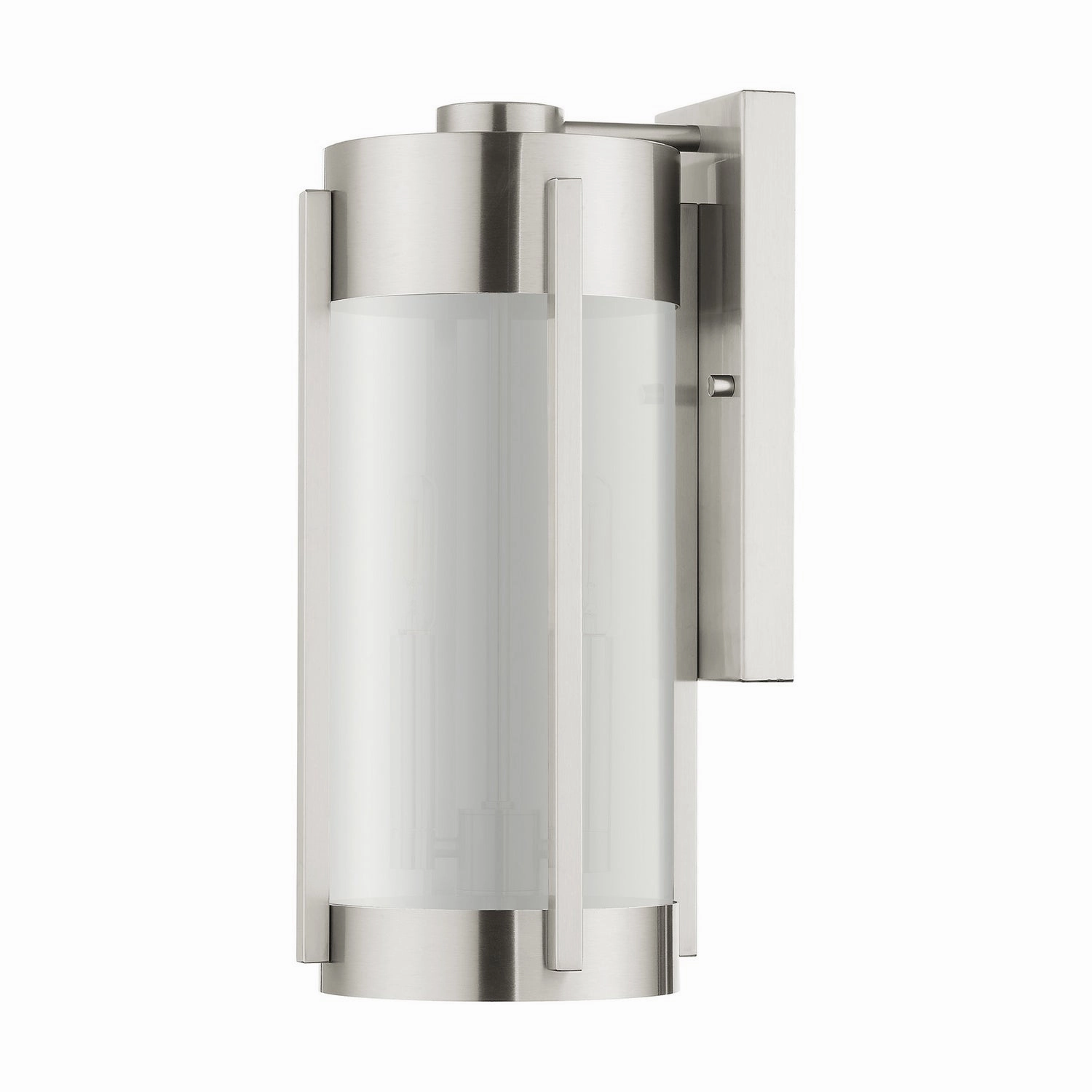 Sheridan Two Light Outdoor Wall Lantern Brushed Nickel