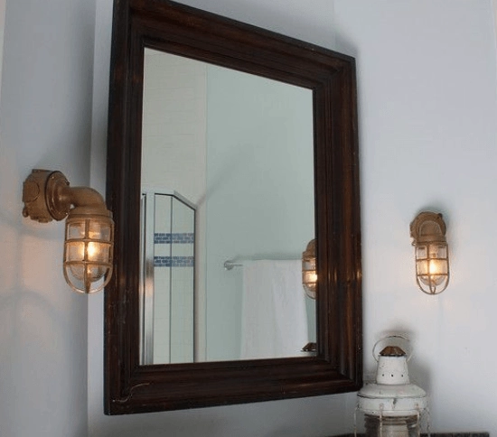 Ship Passageway Lights - 90 Degrees in Brass Finish