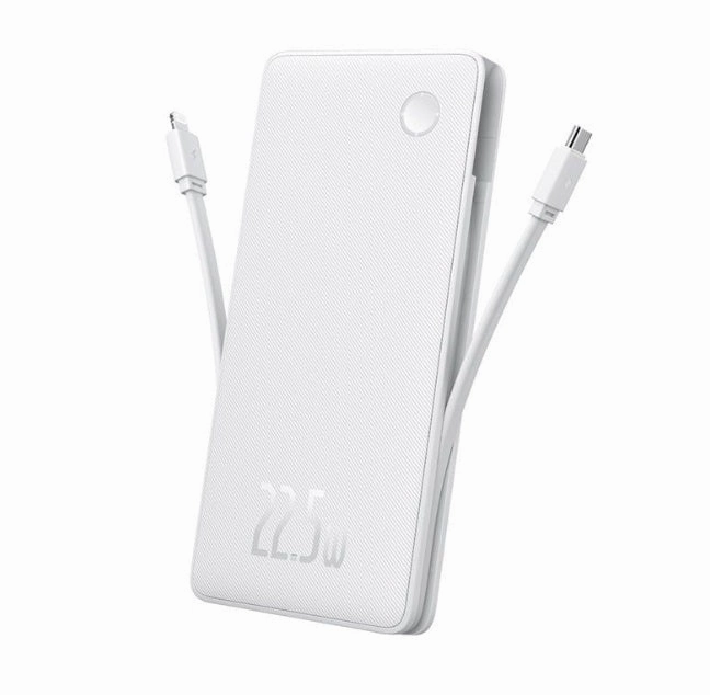 Baseus Airpow Lite 10000Mah 22.5W Dual Cable Power Bank White Shop Today Save
