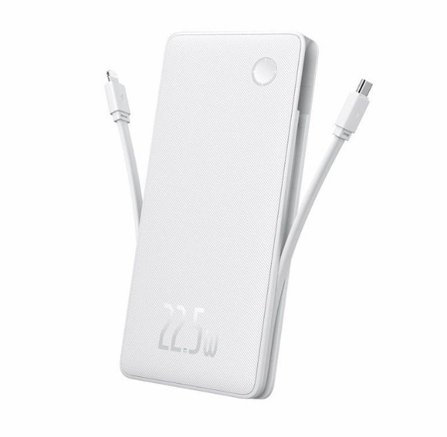 Baseus Airpow Lite 10000Mah 22.5W Dual Cable Power Bank White Shop Today Save