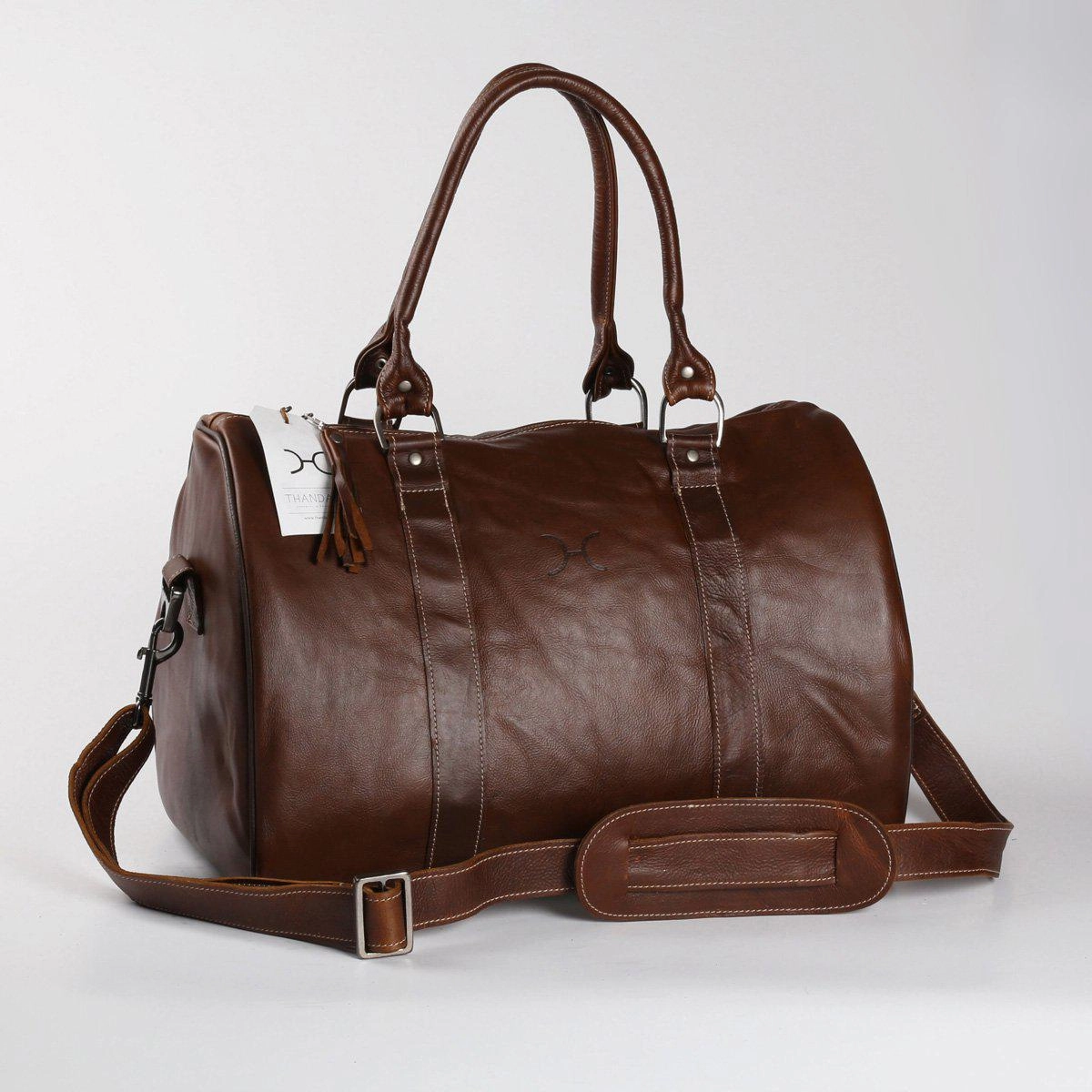 Thandana Medium Leather Travel Duffel Bag Todays Trending Deals