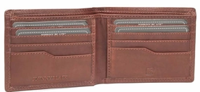 Johnny Black Bavaria 8Cc Bi-Fold Leather Wallet - Rfid | Brown Shop the Savings Clearance Steal Today