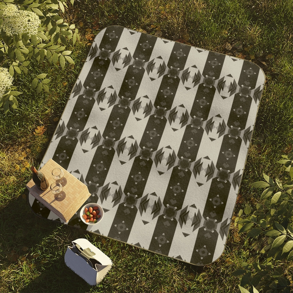 Picnic Blanket Black Hawn Pattern Lawn Picnic Blanket Beach Blanket With Strap One Size One Sized Print Gifts Exclusive Holiday Deal Big Clearance Event
