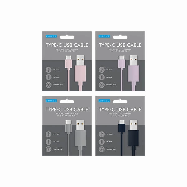 Zenso Type C Usb Cable Coloured 1 Metre Special Price Offer Shop the Savings Now