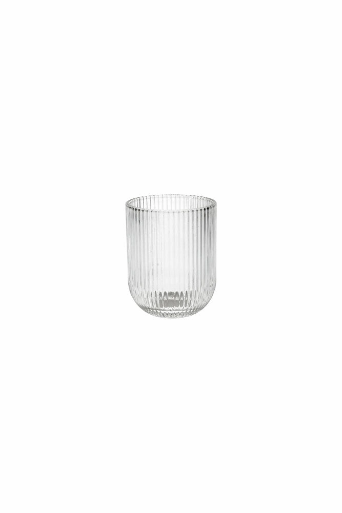 Short Ribbed Tumbler Glass