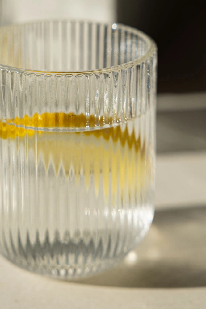 Short Ribbed Tumbler Glass