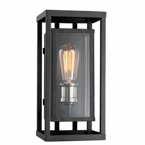Showcase One Light Wall Lantern Black/Brushed Nickel CupOutdoor wall sconces with motion sensor