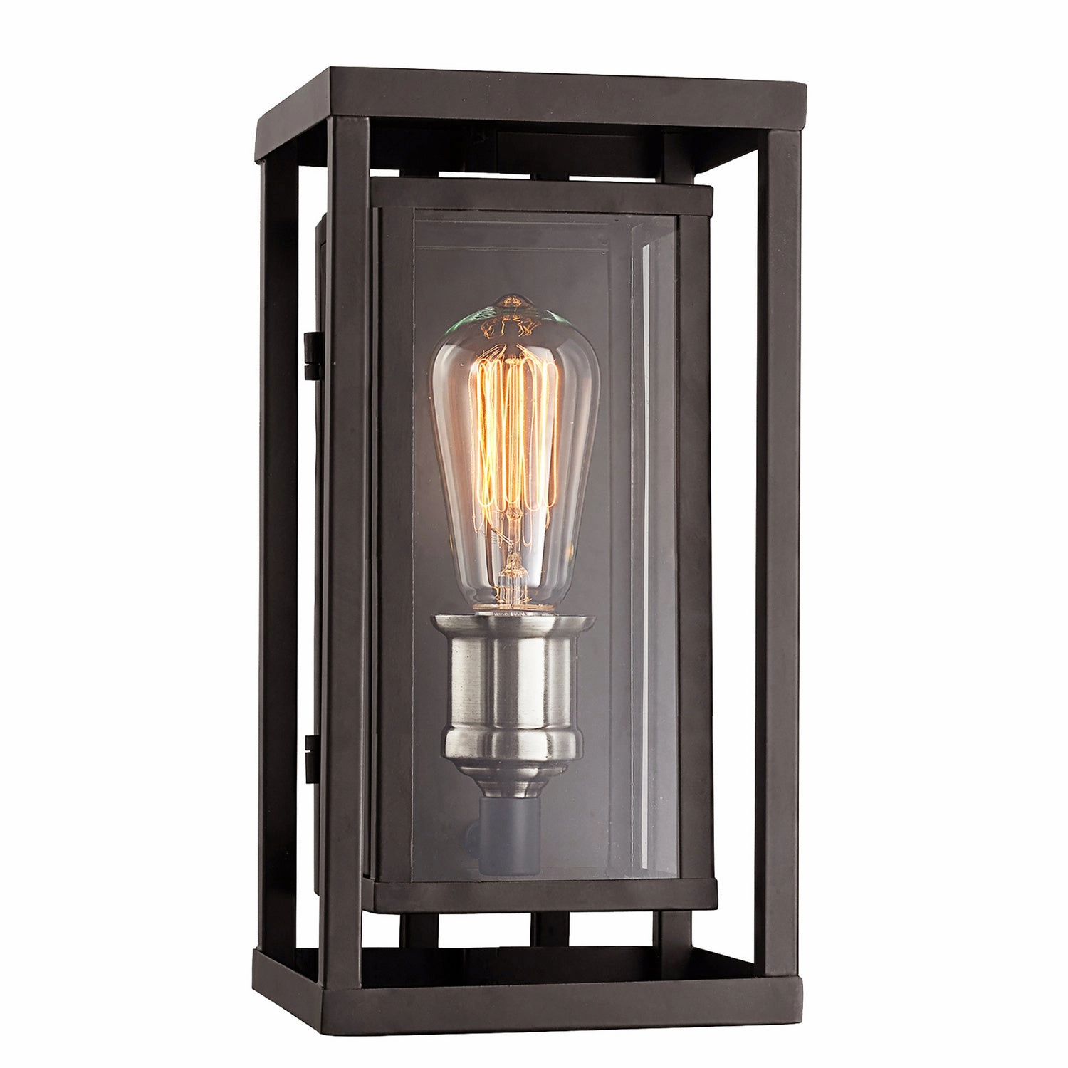 Showcase One Light Wall Lantern Black /Brushed NickelOutdoor wall sconces with motion sensor