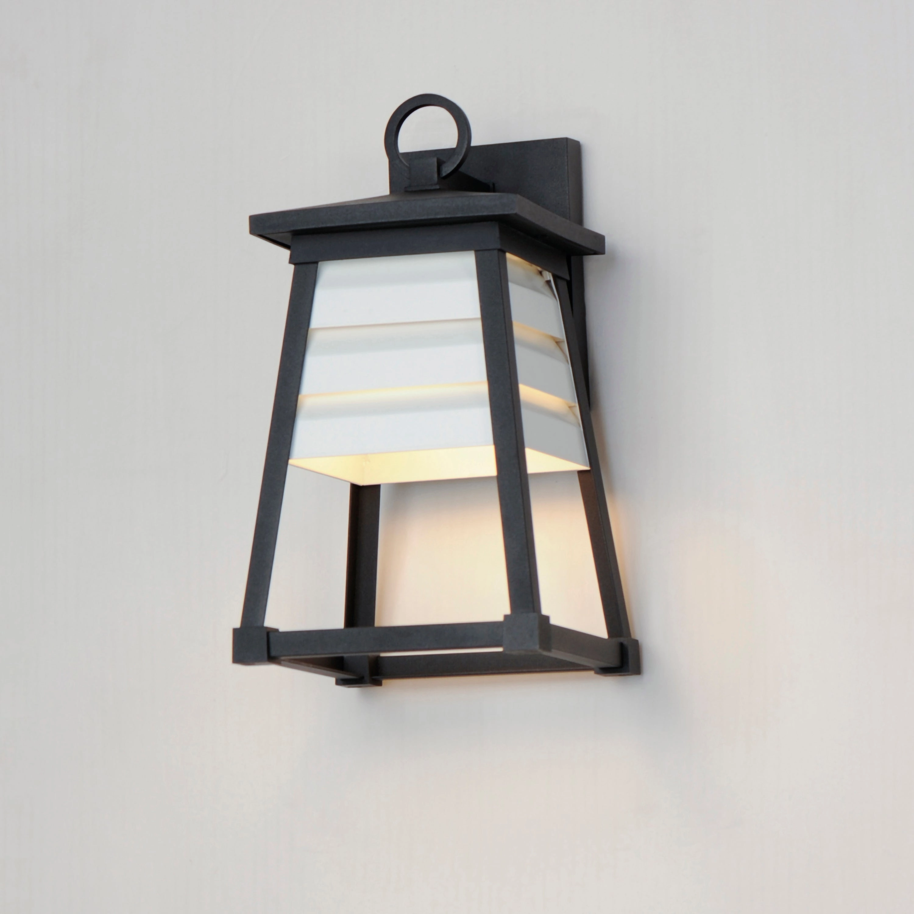 Shutters One Light Outdoor Wall Sconce Black