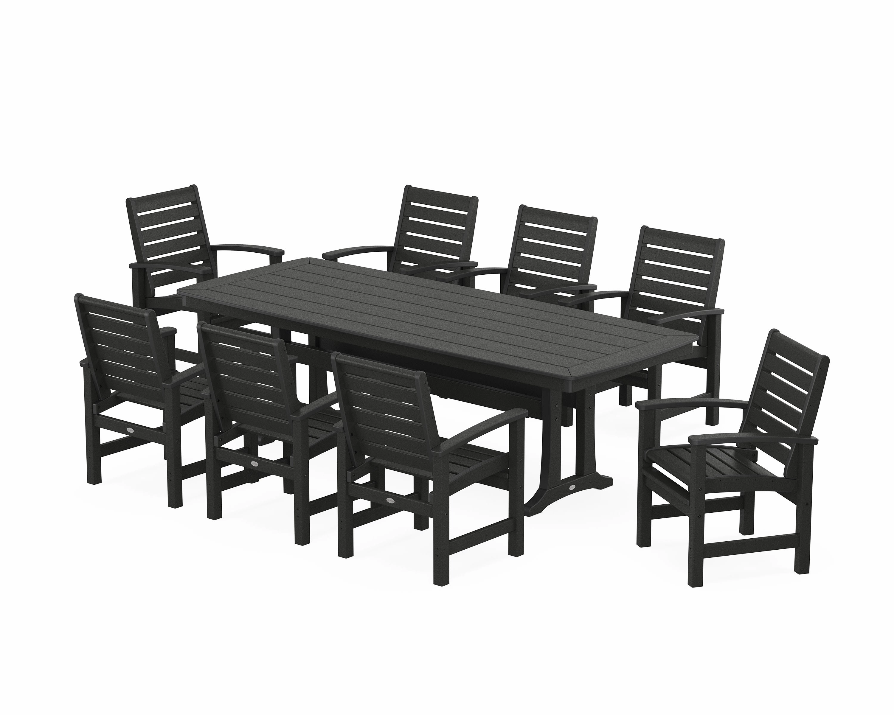 Signature 9-Piece Dining Set with Trestle Legs