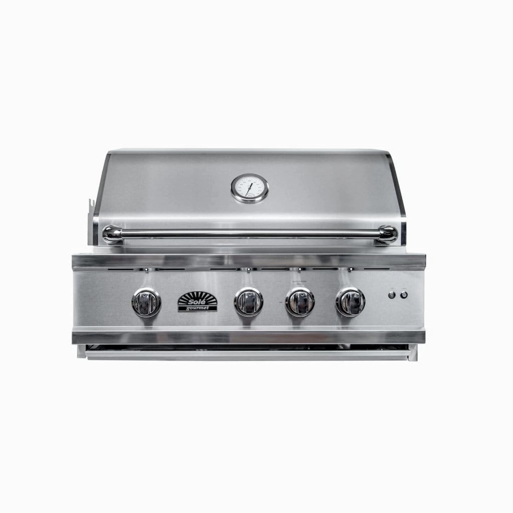 Sole Gourmet 30-inch Luxury Series 4-Burner Built-In Grill with LED Control Lighting & Rotisserie large capacity charcoal BBQ grills