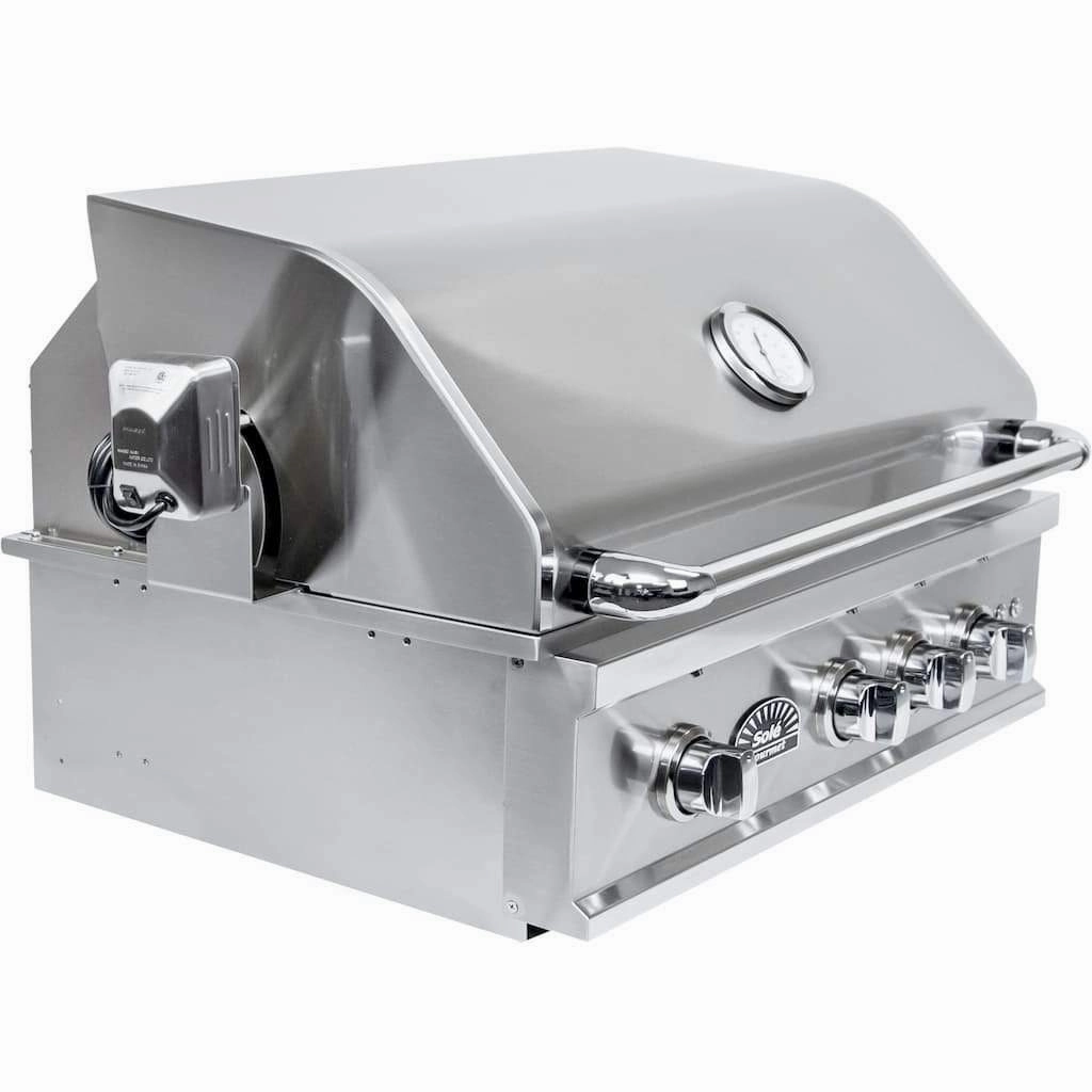 Sole Gourmet 32-inch TR Series 4-Burner Built-In Grill with LED Control Lighting & Rotisserie
