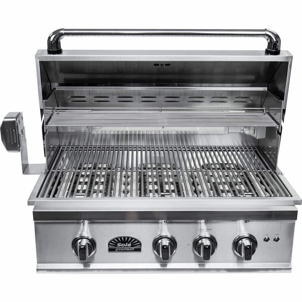 Sole Gourmet 32-inch TR Series 4-Burner Built-In Grill with LED Control Lighting & Rotisserie