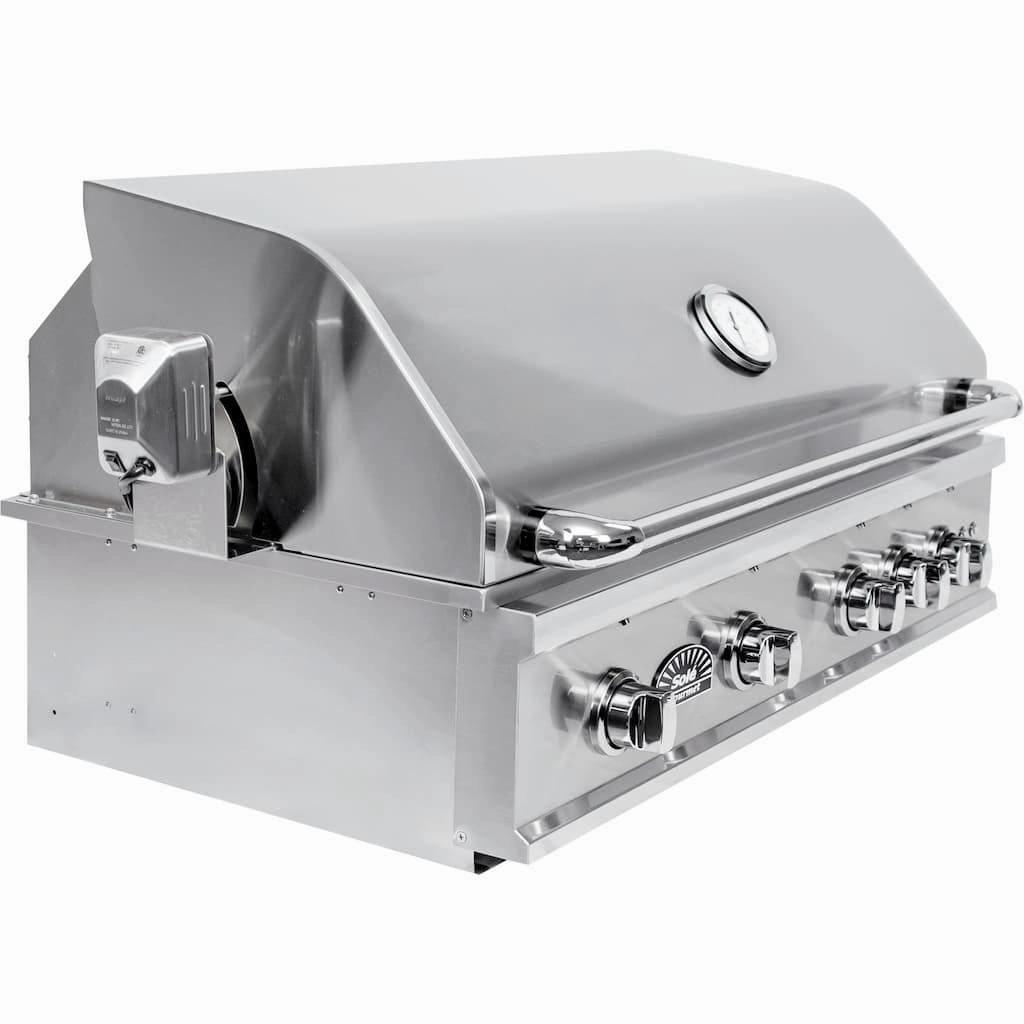 Sole Gourmet 38-inch TR Series 5-Burner Built-In Grill with LED Control Lighting & Rotisserie