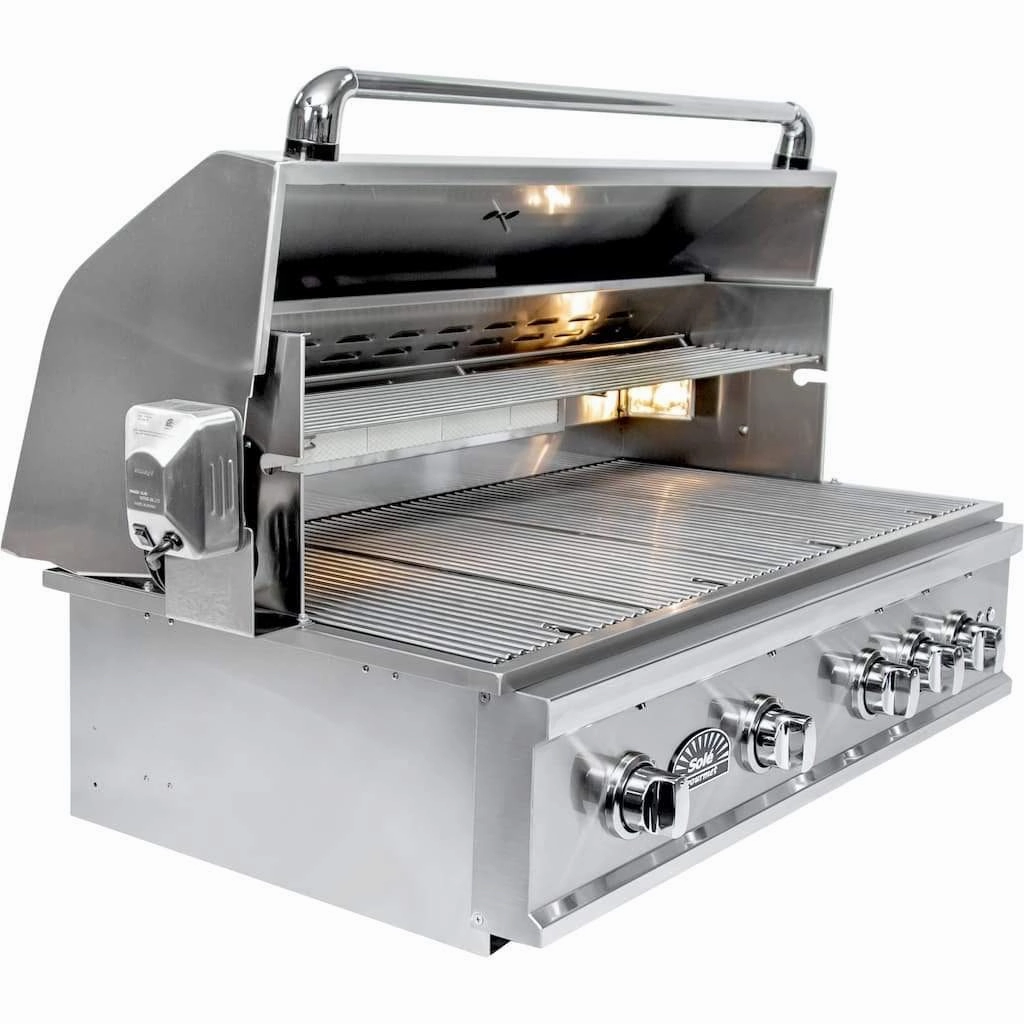 Sole Gourmet 38-inch TR Series 5-Burner Built-In Grill with LED Control Lighting & Rotisserie