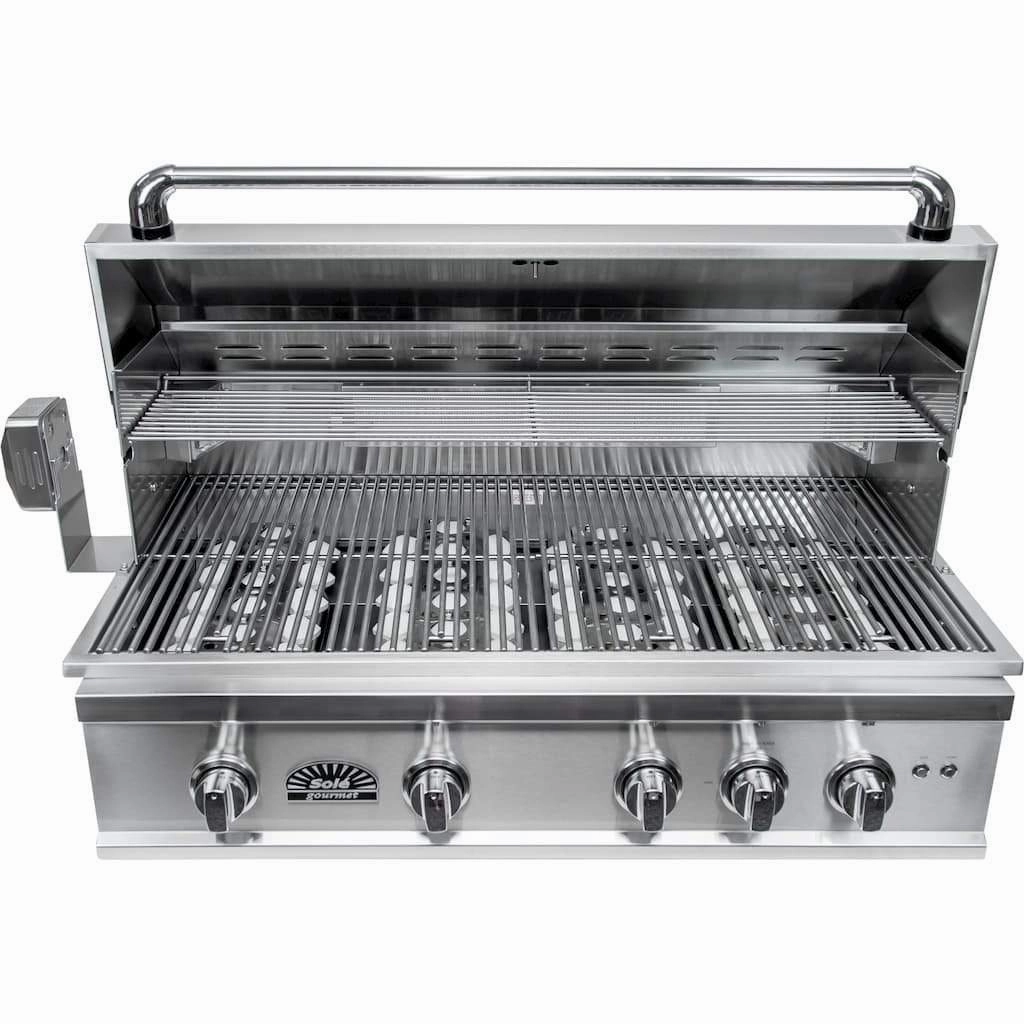 Sole Gourmet 38-inch TR Series 5-Burner Built-In Grill with LED Control Lighting & Rotisserie