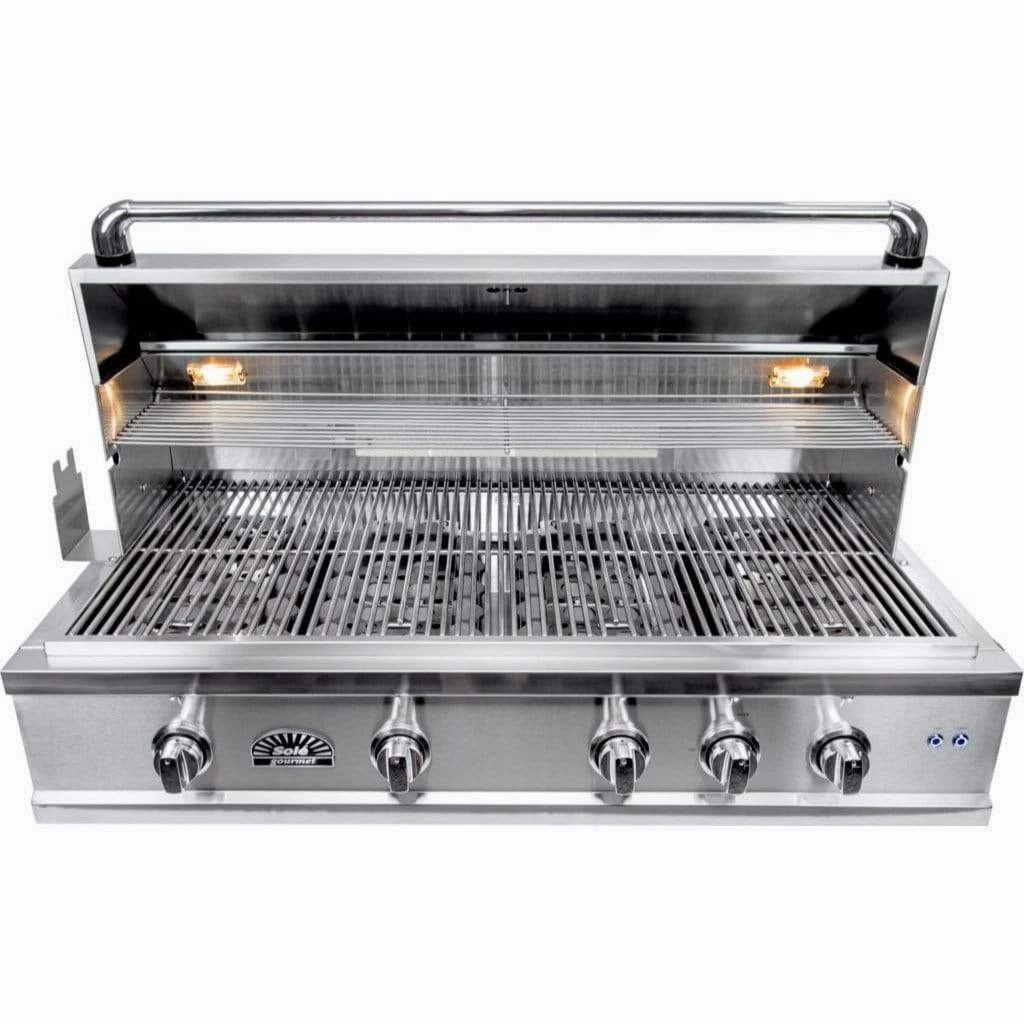 Sole Gourmet 42-inch Luxury Series 5-Burner Built-In Grill with LED Control Lighting & Rotisserie