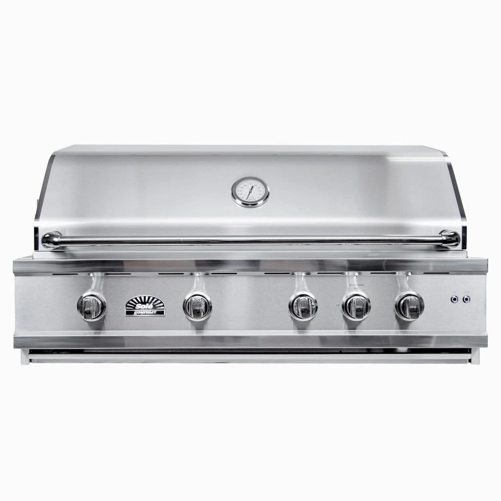 Sole Gourmet 42-inch Luxury Series 5-Burner Built-In Grill with LED Control Lighting & Rotisserie large capacity charcoal BBQ grills