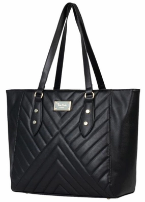Save Big Online Flash Sale Now Pierre Cardin Noni Quilted Tote Handbag | Black