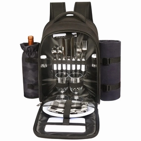 Instant Discount Shop Hot Picks 2 Person Picnic Backpack Bag With Wine Pouch, Blanket & Cutlery Set