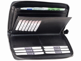 Adpel 13Cc Holder Leather Purse | Black Clearance Event Alert