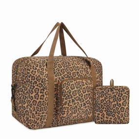 Shop Grab Offer Best Price Online Leopard Print Fuffel Bag Foldable Tote Bag With Shoulder Straps And Pockets