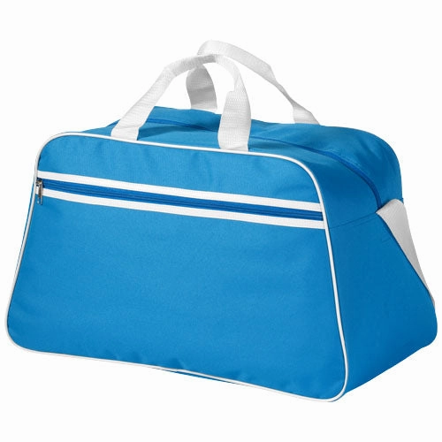 MustHave Gift Ideas San Jose 2-Stripe Sports Duffel Bag 30L - Process Blue/White