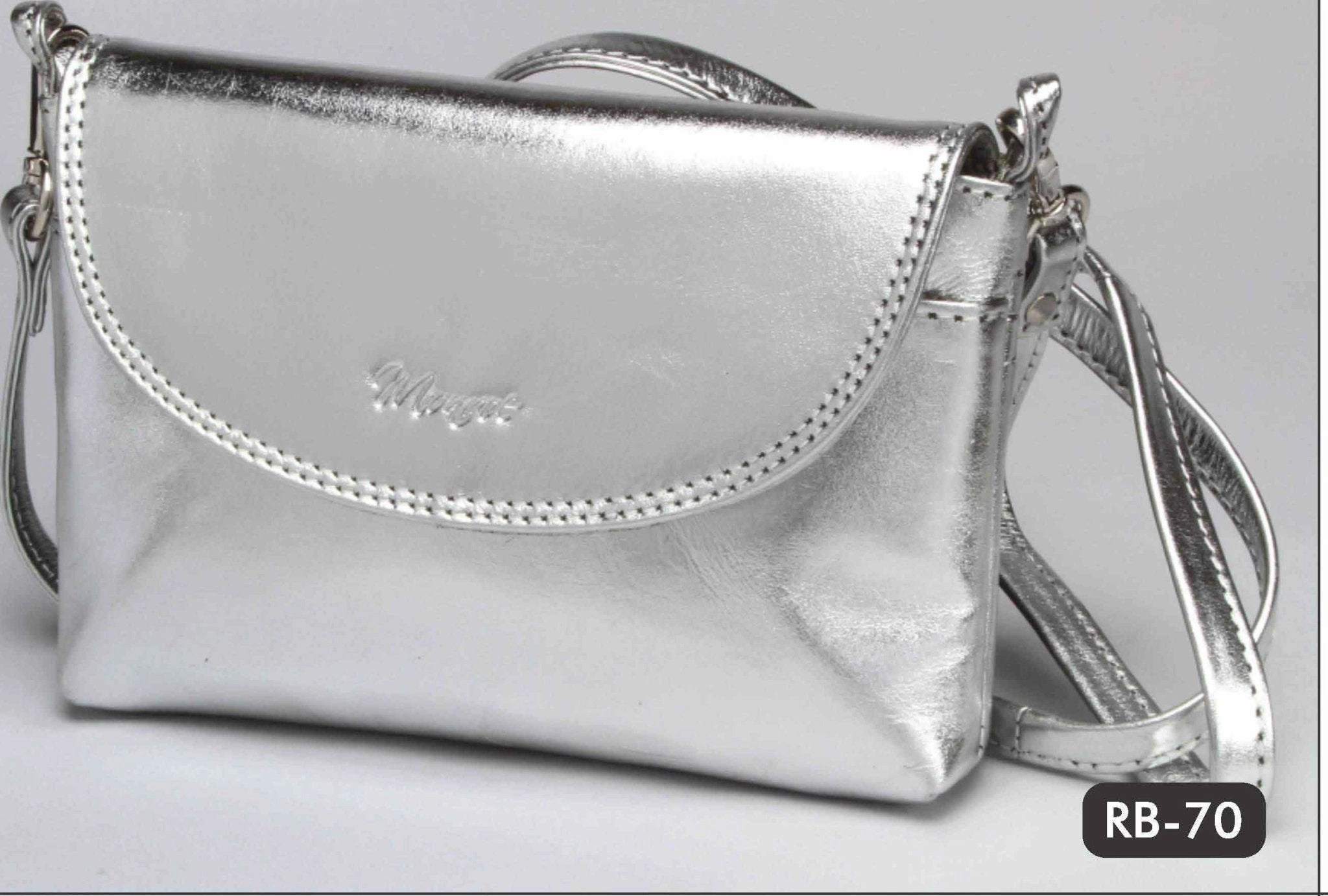 Monroe Ladies Leather Party Sling Bag | Metallic Silver Today Only Hot Sale Hot Deal Alert