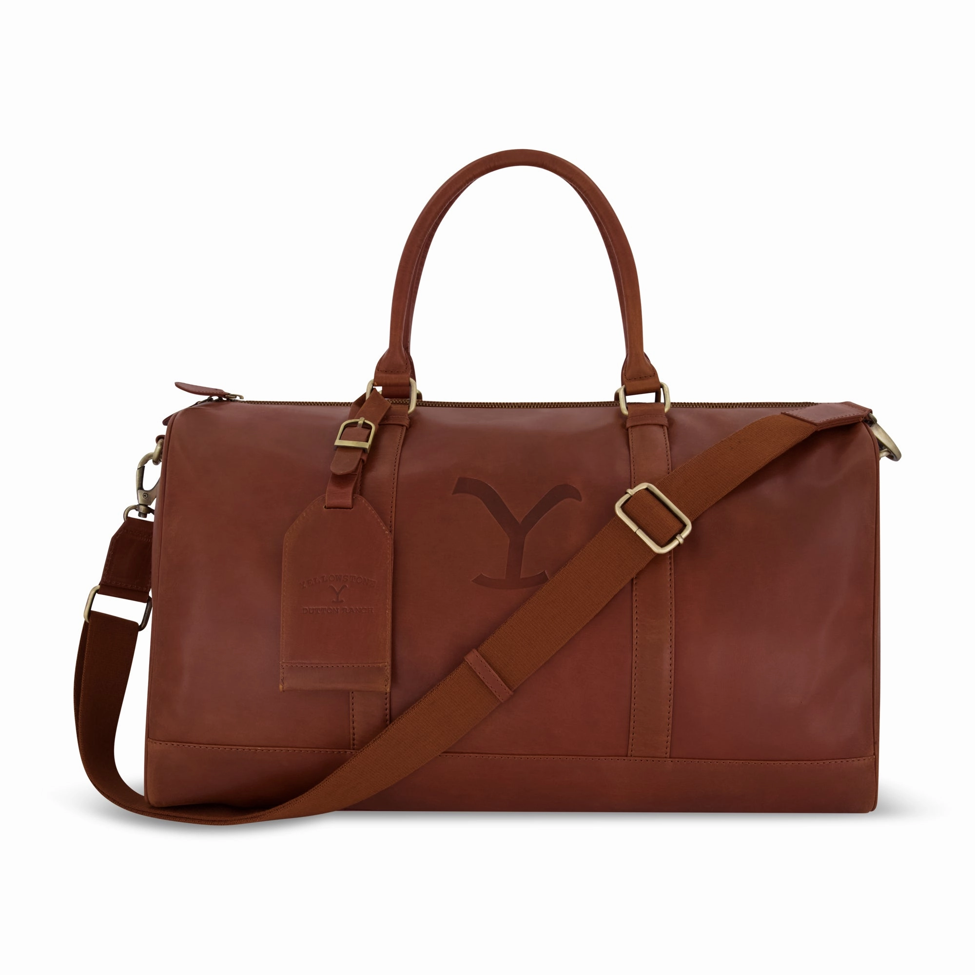 Yellowstone Real Leather 21 Inch Duffle, With Burnished Gold Detailing Perfect Gift Offer Save Big Online