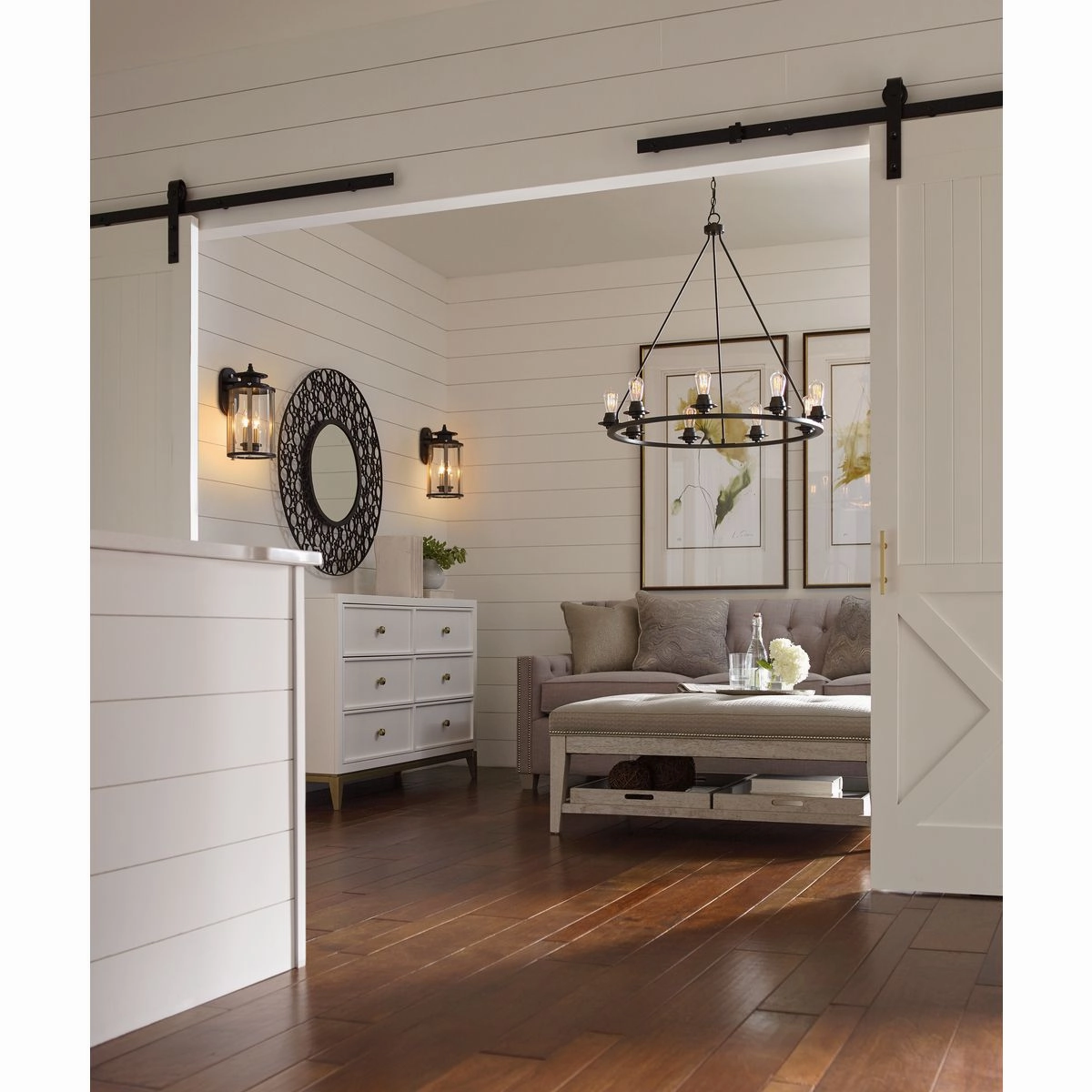 Squire Two Light Wall Lantern Black