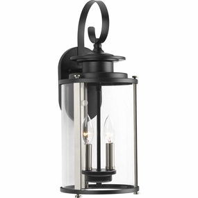 Squire Two Light Wall Lantern BlackOutdoor wall sconces with motion sensor