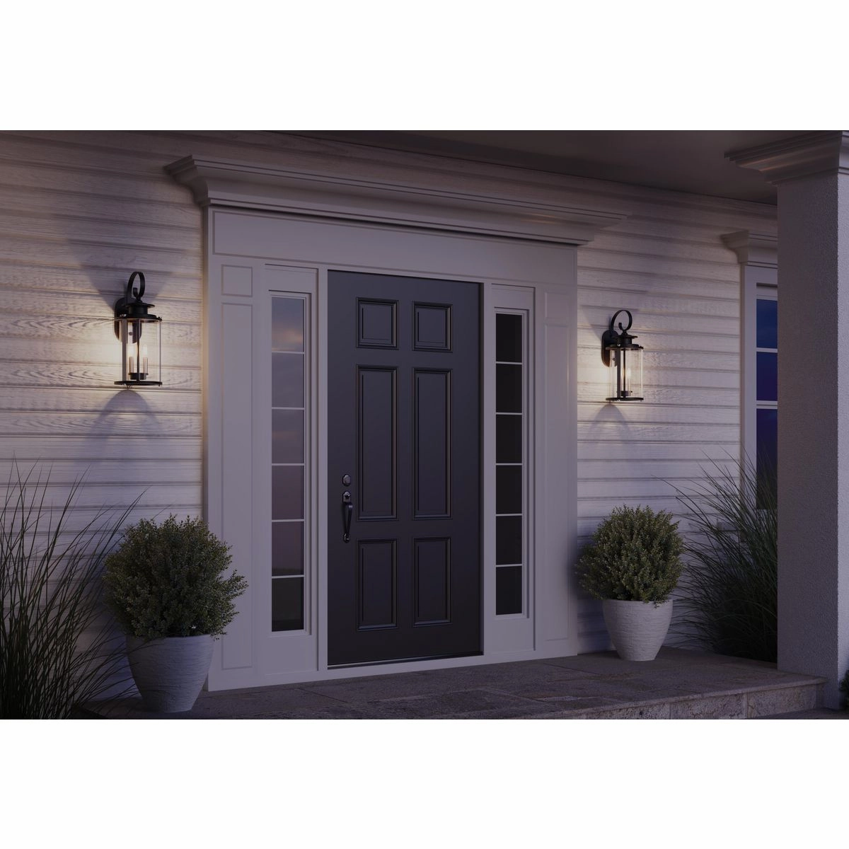 Squire Two Light Wall Lantern Black