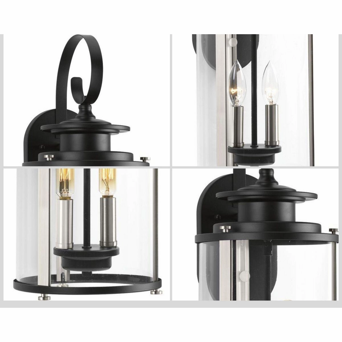 Squire Two Light Wall Lantern Black