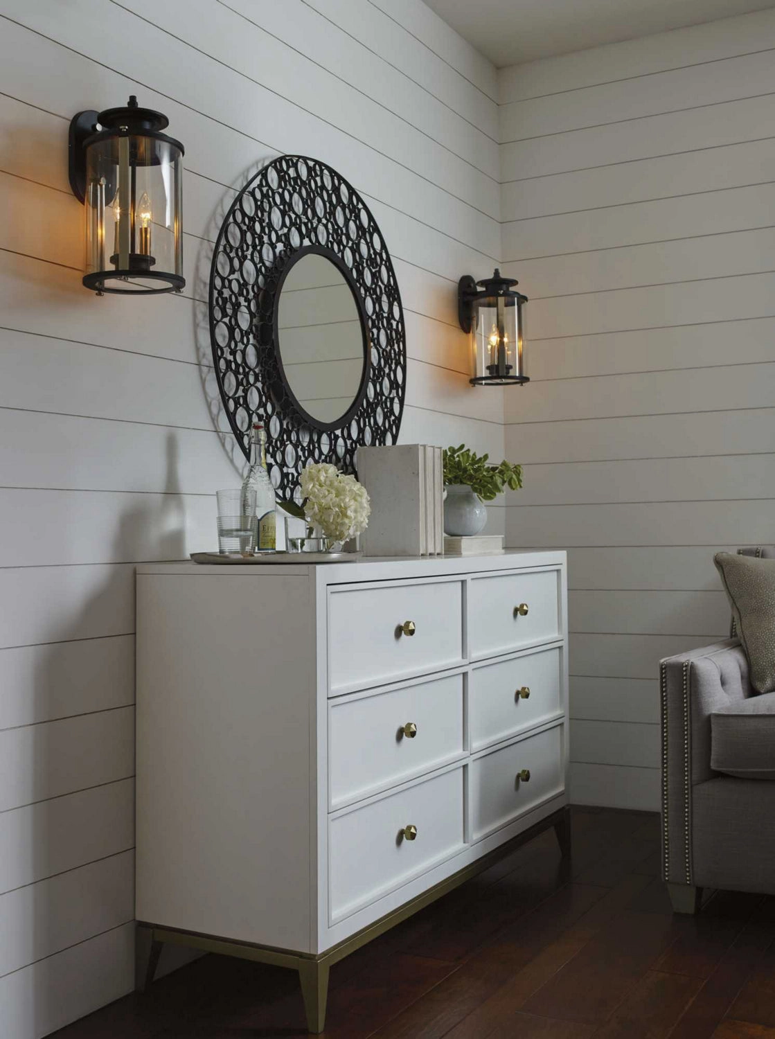 Squire Two Light Wall Lantern Black