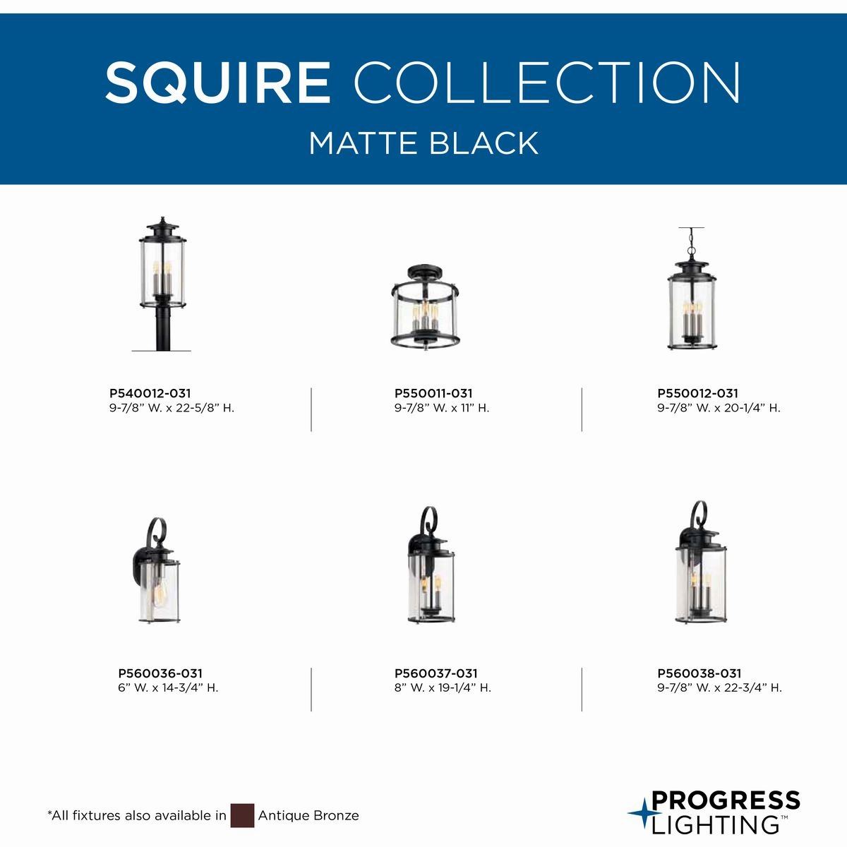 Squire Two Light Wall Lantern Black