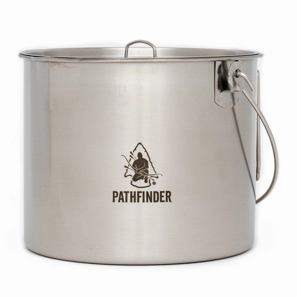 Stainless Steel 120oz. Bush Pot And Lid professional grade outdoor cooking tools
